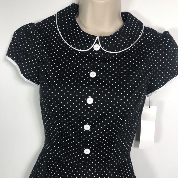 Stop Staring Black and White Polka Dot Dress - Picture 1 of 8